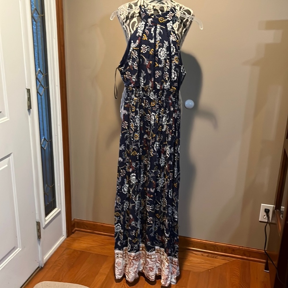 Altar'd State Navy Floral Maxi Dress